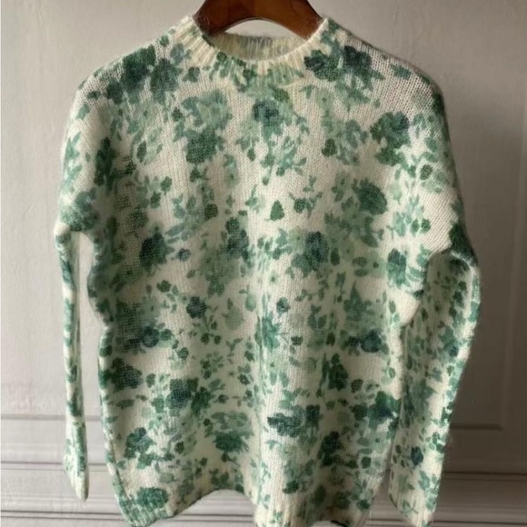 Sezane Amaya Jumper Peonies Vert - Size S - Picture 3 of 4